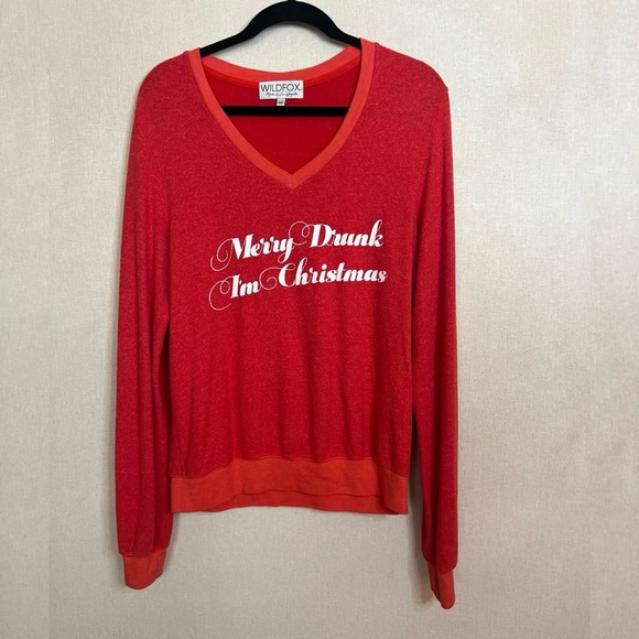 Wildfox Too Much Eggnog Christmas Sweater, Merry Drunk I’m Christmas - Picture 2 of 11